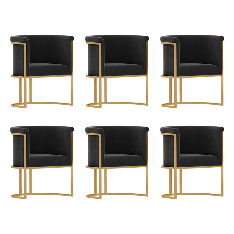 Parsons Velvet Arm Chair Velvet Gold Base Dining Chair for Dining Room Black 6 Piece Set Clearhalo 'Dining Chairs' 'Dining Tables & Seating' 'dining_chair' 'furn' 'furn_dining_chair' 'Furniture' 'Kitchen & Dining Furniture' 6575379