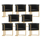 Parsons Velvet Arm Chair Velvet Gold Base Dining Chair for Dining Room Black 8 Piece Set Clearhalo 'Dining Chairs' 'Dining Tables & Seating' 'dining_chair' 'furn' 'furn_dining_chair' 'Furniture' 'Kitchen & Dining Furniture' 6575382