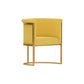 Parsons Velvet Arm Chair Velvet Gold Base Dining Chair for Dining Room Yellow 1 Piece Clearhalo 'Dining Chairs' 'Dining Tables & Seating' 'dining_chair' 'furn' 'furn_dining_chair' 'Furniture' 'Kitchen & Dining Furniture' 6575383
