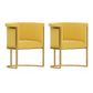 Parsons Velvet Arm Chair Velvet Gold Base Dining Chair for Dining Room Yellow 2 Piece Set Clearhalo 'Dining Chairs' 'Dining Tables & Seating' 'dining_chair' 'furn' 'furn_dining_chair' 'Furniture' 'Kitchen & Dining Furniture' 6575386