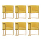 Parsons Velvet Arm Chair Velvet Gold Base Dining Chair for Dining Room Yellow 6 Piece Set Clearhalo 'Dining Chairs' 'Dining Tables & Seating' 'dining_chair' 'furn' 'furn_dining_chair' 'Furniture' 'Kitchen & Dining Furniture' 6575390