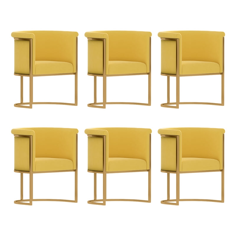 Parsons Velvet Arm Chair Velvet Gold Base Dining Chair for Dining Room Yellow 6 Piece Set Clearhalo 'Dining Chairs' 'Dining Tables & Seating' 'dining_chair' 'furn' 'furn_dining_chair' 'Furniture' 'Kitchen & Dining Furniture' 6575390
