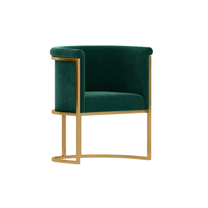 Parsons Velvet Arm Chair Velvet Gold Base Dining Chair for Dining Room Green 1 Piece Clearhalo 'Dining Chairs' 'Dining Tables & Seating' 'dining_chair' 'furn' 'furn_dining_chair' 'Furniture' 'Kitchen & Dining Furniture' 6575392