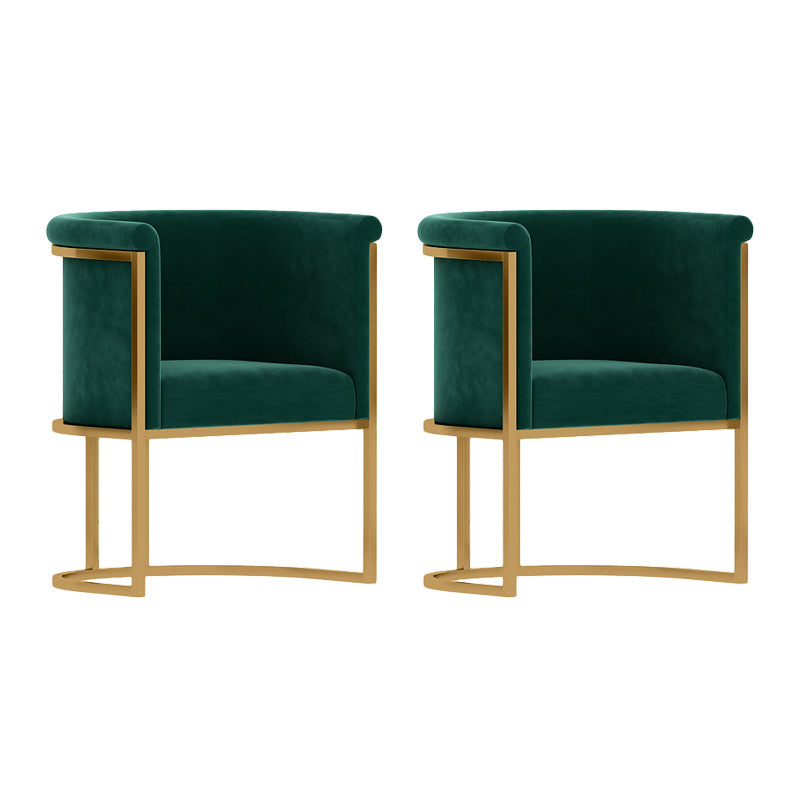 Parsons Velvet Arm Chair Velvet Gold Base Dining Chair for Dining Room Green 2 Piece Set Clearhalo 'Dining Chairs' 'Dining Tables & Seating' 'dining_chair' 'furn' 'furn_dining_chair' 'Furniture' 'Kitchen & Dining Furniture' 6575393