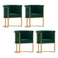 Parsons Velvet Arm Chair Velvet Gold Base Dining Chair for Dining Room Green 4 Piece Set Clearhalo 'Dining Chairs' 'Dining Tables & Seating' 'dining_chair' 'furn' 'furn_dining_chair' 'Furniture' 'Kitchen & Dining Furniture' 6575394