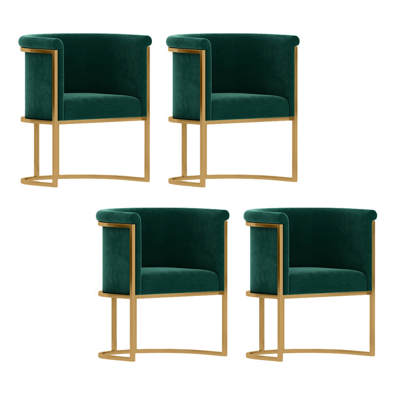 Parsons Velvet Arm Chair Velvet Gold Base Dining Chair for Dining Room Green 4 Piece Set Clearhalo 'Dining Chairs' 'Dining Tables & Seating' 'dining_chair' 'furn' 'furn_dining_chair' 'Furniture' 'Kitchen & Dining Furniture' 6575394