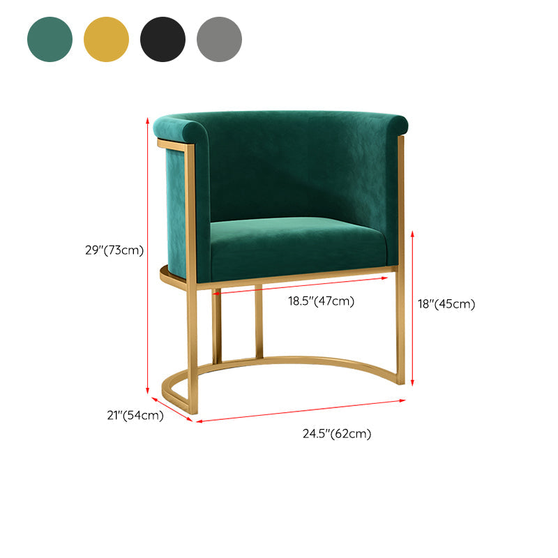 Parsons Velvet Arm Chair Velvet Gold Base Dining Chair for Dining Room Clearhalo 'Dining Chairs' 'Dining Tables & Seating' 'dining_chair' 'furn' 'furn_dining_chair' 'Furniture' 'Kitchen & Dining Furniture' 6575397