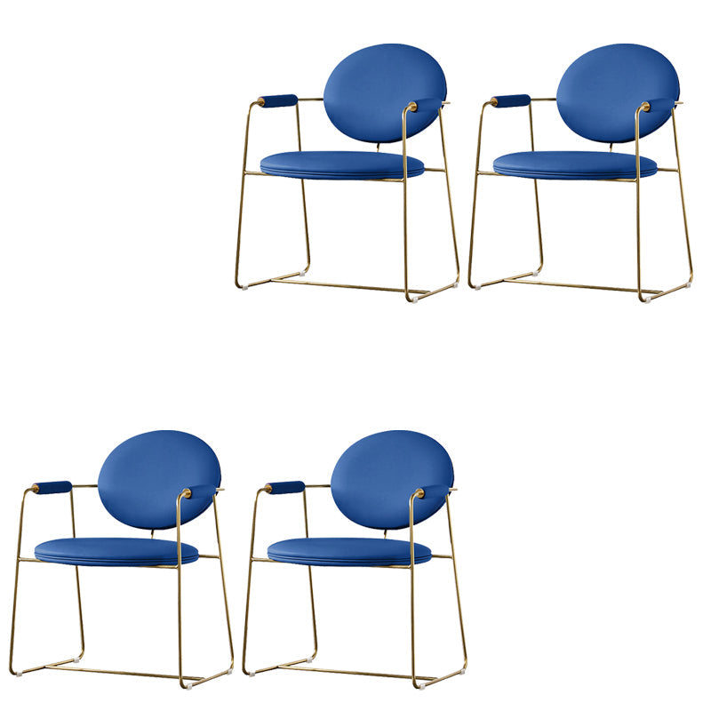 Sedia a braccio imbottita sedia da pranzo a base d'oro per sala da pranzo