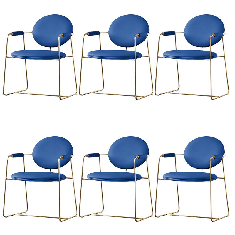 Sedia a braccio imbottita sedia da pranzo a base d'oro per sala da pranzo