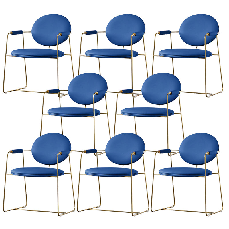 Sedia a braccio imbottita sedia da pranzo a base d'oro per sala da pranzo