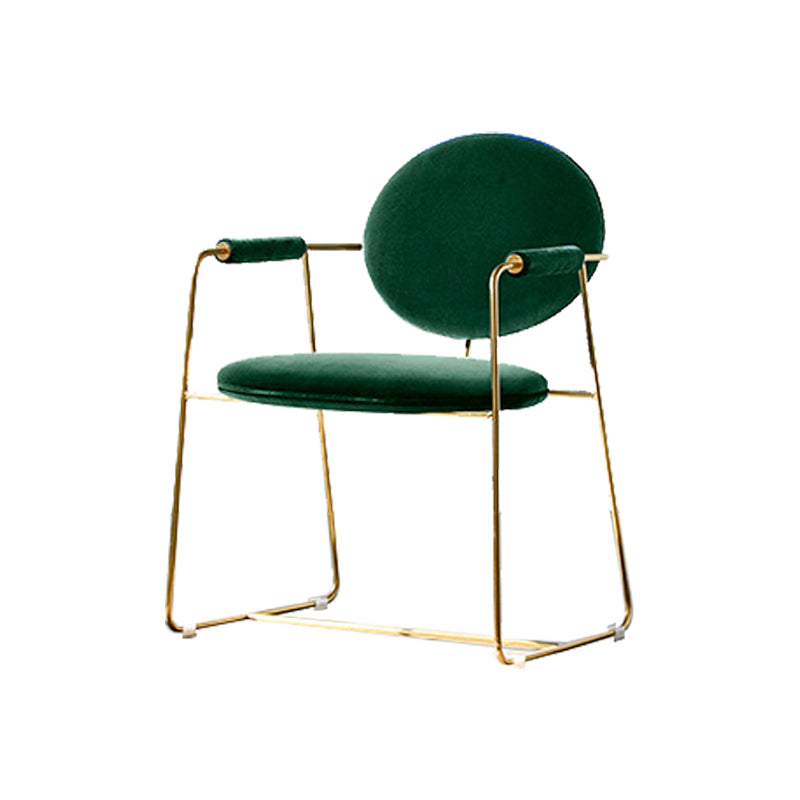 Sedia a braccio imbottita sedia da pranzo a base d'oro per sala da pranzo