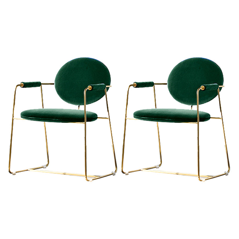 Sedia a braccio imbottita sedia da pranzo a base d'oro per sala da pranzo