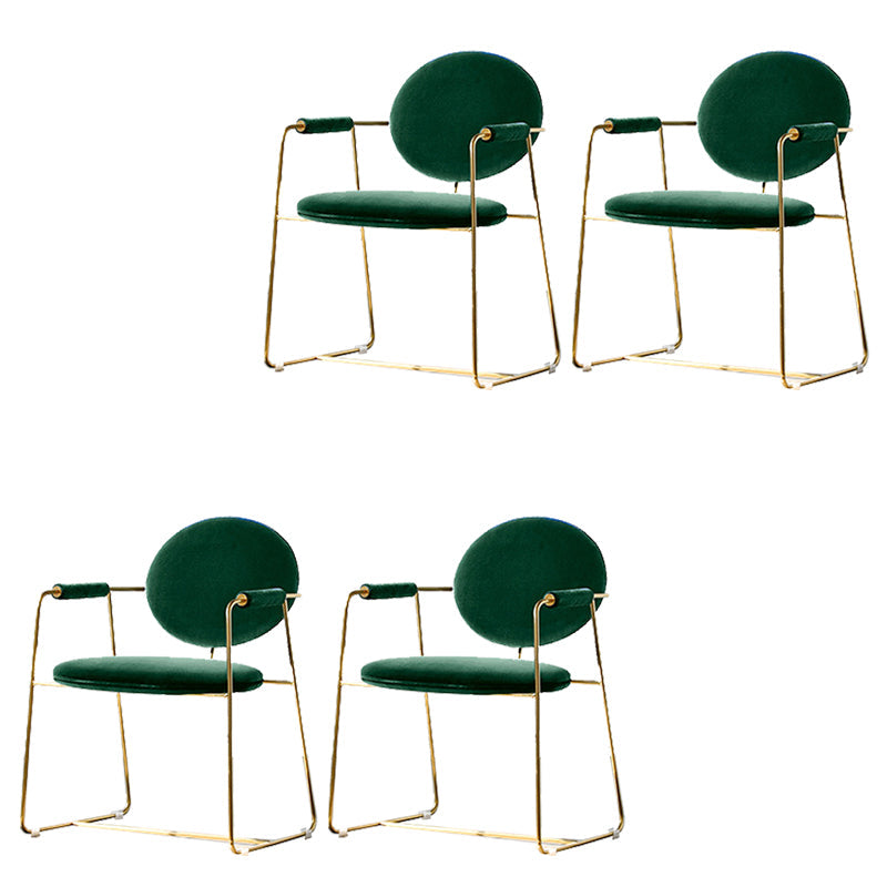 Sedia a braccio imbottita sedia da pranzo a base d'oro per sala da pranzo