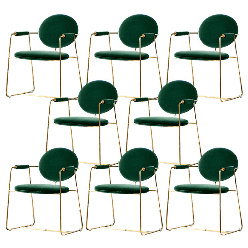 Sedia a braccio imbottita sedia da pranzo a base d'oro per sala da pranzo