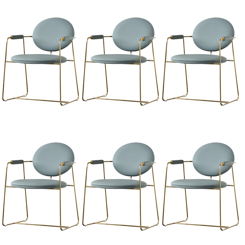 Sedia a braccio imbottita sedia da pranzo a base d'oro per sala da pranzo