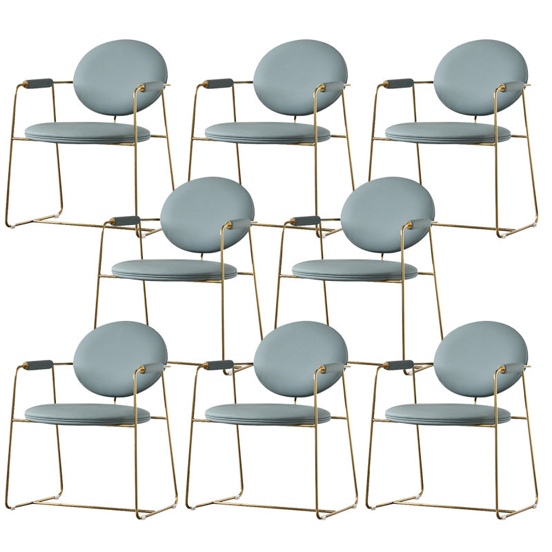 Sedia a braccio imbottita sedia da pranzo a base d'oro per sala da pranzo