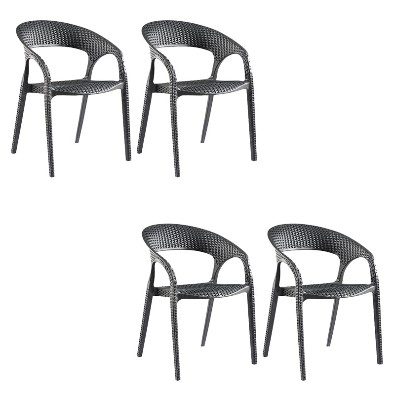 Contemporary Indoor-Outdoor Chair Patio Plastic Dining Arm chair