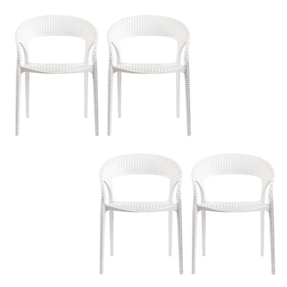 Contemporary Indoor-Outdoor Chair Patio Plastic Dining Arm chair