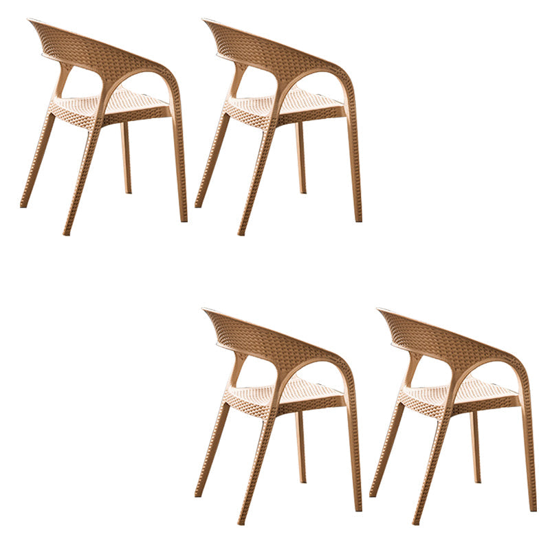 Contemporary Indoor-Outdoor Chair Patio Plastic Dining Arm chair