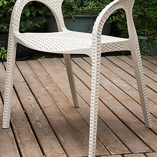 Contemporary Indoor-Outdoor Chair Patio Plastic Dining Arm chair