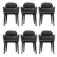 Leather Parsons Arm Chair Indoor Dining Chair for Dining Room Black 6 Piece Set Clearhalo 'Dining Chairs' 'Dining Tables & Seating' 'dining_chair' 'furn' 'furn_dining_chair' 'Furniture' 'Kitchen & Dining Furniture' 6575456
