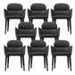 Leather Parsons Arm Chair Indoor Dining Chair for Dining Room Black 8 Piece Set Clearhalo 'Dining Chairs' 'Dining Tables & Seating' 'dining_chair' 'furn' 'furn_dining_chair' 'Furniture' 'Kitchen & Dining Furniture' 6575457