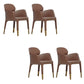 Leather Parsons Arm Chair Indoor Dining Chair for Dining Room Brown 4 Piece Set Clearhalo 'Dining Chairs' 'Dining Tables & Seating' 'dining_chair' 'furn' 'furn_dining_chair' 'Furniture' 'Kitchen & Dining Furniture' 6575461