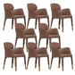 Leather Parsons Arm Chair Indoor Dining Chair for Dining Room Brown 8 Piece Set Clearhalo 'Dining Chairs' 'Dining Tables & Seating' 'dining_chair' 'furn' 'furn_dining_chair' 'Furniture' 'Kitchen & Dining Furniture' 6575466