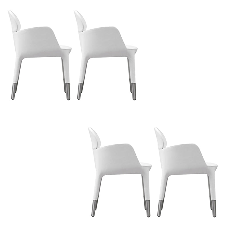 Leather Parsons Arm Chair Indoor Dining Chair for Dining Room Gray-White 4 Piece Set Clearhalo 'Dining Chairs' 'Dining Tables & Seating' 'dining_chair' 'furn' 'furn_dining_chair' 'Furniture' 'Kitchen & Dining Furniture' 6575477