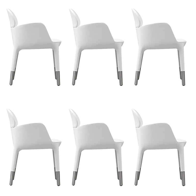 Leather Parsons Arm Chair Indoor Dining Chair for Dining Room Gray-White 6 Piece Set Clearhalo 'Dining Chairs' 'Dining Tables & Seating' 'dining_chair' 'furn' 'furn_dining_chair' 'Furniture' 'Kitchen & Dining Furniture' 6575478