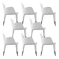 Leather Parsons Arm Chair Indoor Dining Chair for Dining Room Gray-White 8 Piece Set Clearhalo 'Dining Chairs' 'Dining Tables & Seating' 'dining_chair' 'furn' 'furn_dining_chair' 'Furniture' 'Kitchen & Dining Furniture' 6575479