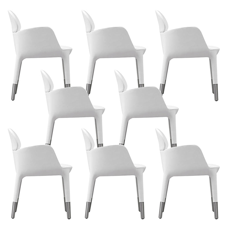 Leather Parsons Arm Chair Indoor Dining Chair for Dining Room Gray-White 8 Piece Set Clearhalo 'Dining Chairs' 'Dining Tables & Seating' 'dining_chair' 'furn' 'furn_dining_chair' 'Furniture' 'Kitchen & Dining Furniture' 6575479
