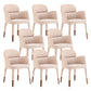Leather Parsons Arm Chair Indoor Dining Chair for Dining Room Light Apricot 8 Piece Set Clearhalo 'Dining Chairs' 'Dining Tables & Seating' 'dining_chair' 'furn' 'furn_dining_chair' 'Furniture' 'Kitchen & Dining Furniture' 6575483