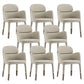 Leather Parsons Arm Chair Indoor Dining Chair for Dining Room Cream Gray 8 Piece Set Clearhalo 'Dining Chairs' 'Dining Tables & Seating' 'dining_chair' 'furn' 'furn_dining_chair' 'Furniture' 'Kitchen & Dining Furniture' 6575487