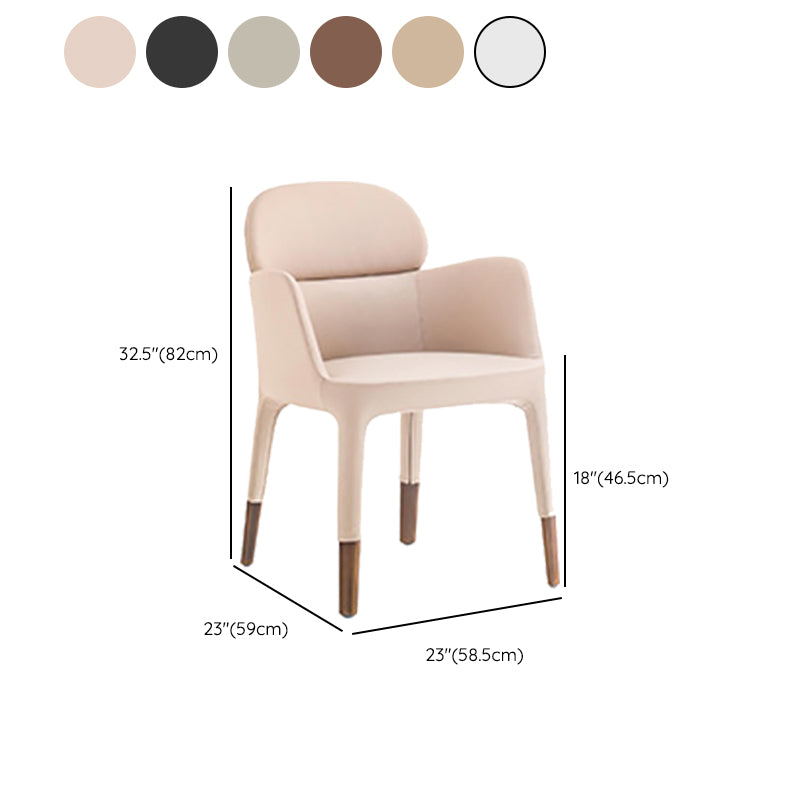 Leather Parsons Arm Chair Indoor Dining Chair for Dining Room Clearhalo 'Dining Chairs' 'Dining Tables & Seating' 'dining_chair' 'furn' 'furn_dining_chair' 'Furniture' 'Kitchen & Dining Furniture' 6575488