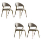 Dining Room Upholstered Chair Leather Open Back Armless Chair 4 Piece Set Brass Gold Clearhalo 'Dining Chairs' 'Dining Tables & Seating' 'dining_chair' 'furn' 'furn_dining_chair' 'Furniture' 'Kitchen & Dining Furniture' 6575499