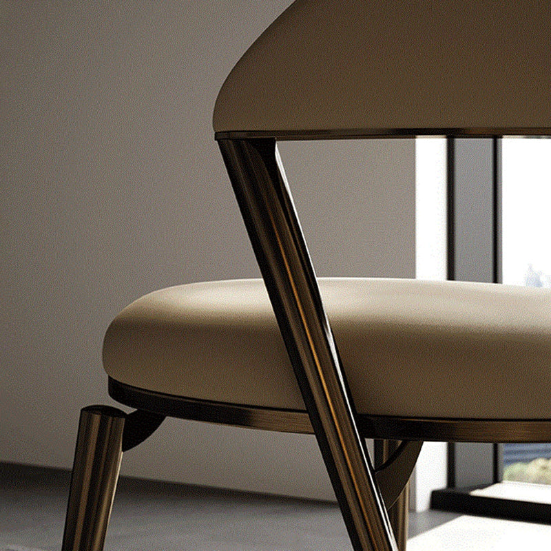 Dining Room Upholstered Chair Leather Open Back Armless Chair Clearhalo 'Dining Chairs' 'Dining Tables & Seating' 'dining_chair' 'furn' 'furn_dining_chair' 'Furniture' 'Kitchen & Dining Furniture' 6575500