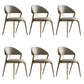 Dining Room Upholstered Chair Leather Open Back Armless Chair 6 Piece Set Brass Gold Clearhalo 'Dining Chairs' 'Dining Tables & Seating' 'dining_chair' 'furn' 'furn_dining_chair' 'Furniture' 'Kitchen & Dining Furniture' 6575501
