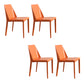 Contemporary Indoor Kitchen Chair Faux Leather Dining Side Chair Orange 4 Piece Set Clearhalo 'Dining Chairs' 'Dining Tables & Seating' 'dining_chair' 'furn' 'furn_dining_chair' 'Furniture' 'Kitchen & Dining Furniture' 6575577