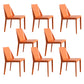 Contemporary Indoor Kitchen Chair Faux Leather Dining Side Chair Orange 8 Piece Set Clearhalo 'Dining Chairs' 'Dining Tables & Seating' 'dining_chair' 'furn' 'furn_dining_chair' 'Furniture' 'Kitchen & Dining Furniture' 6575580