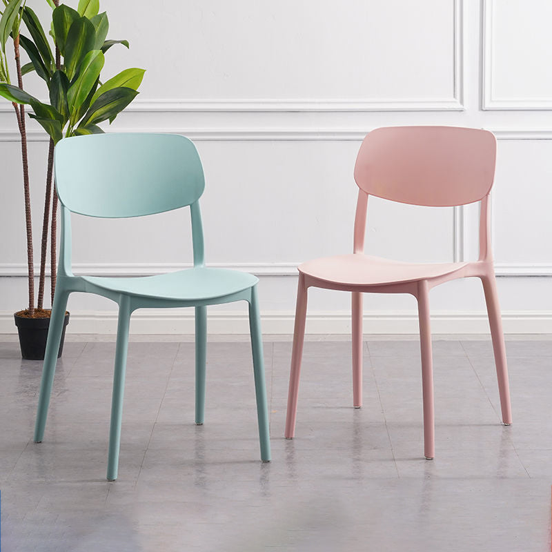 ホームプラスチックサイドチェアダイニングルームオープンバックアームレスチェア