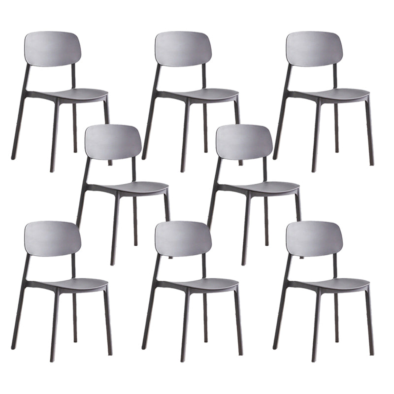 ホームプラスチックサイドチェアダイニングルームオープンバックアームレスチェア