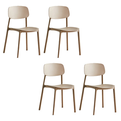 ホームプラスチックサイドチェアダイニングルームオープンバックアームレスチェア