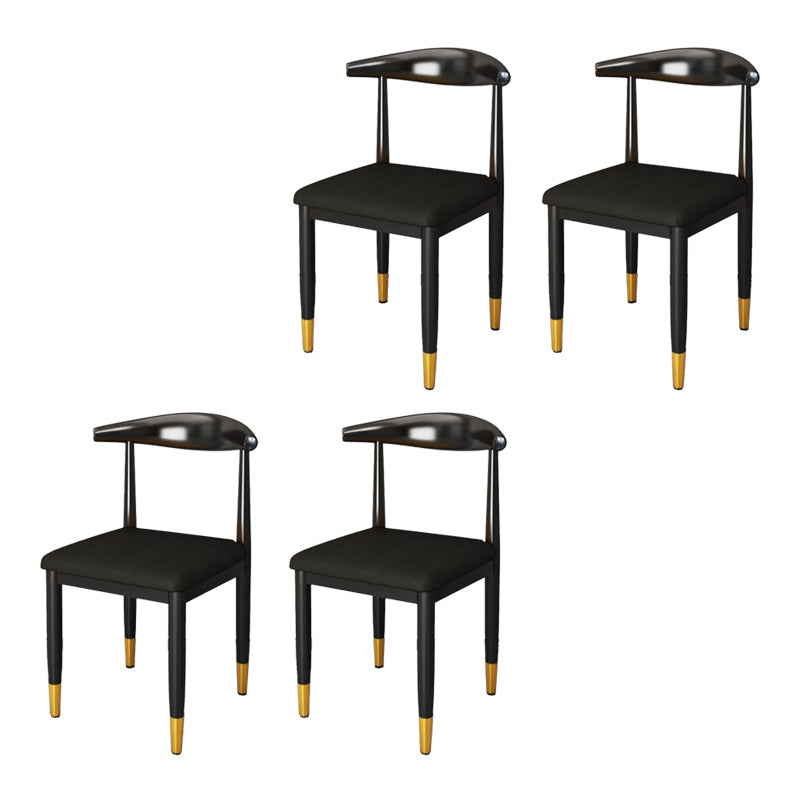 Chaise de salle à manger en métal chaise rembourrée contemporaine