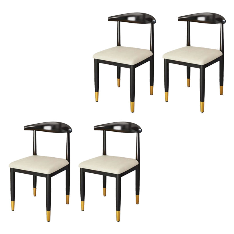 Chaise de salle à manger en métal chaise rembourrée contemporaine