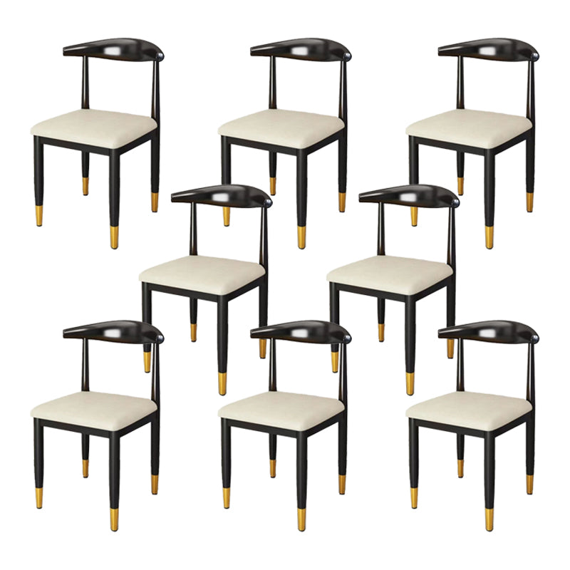 Chaise de salle à manger en métal chaise rembourrée contemporaine