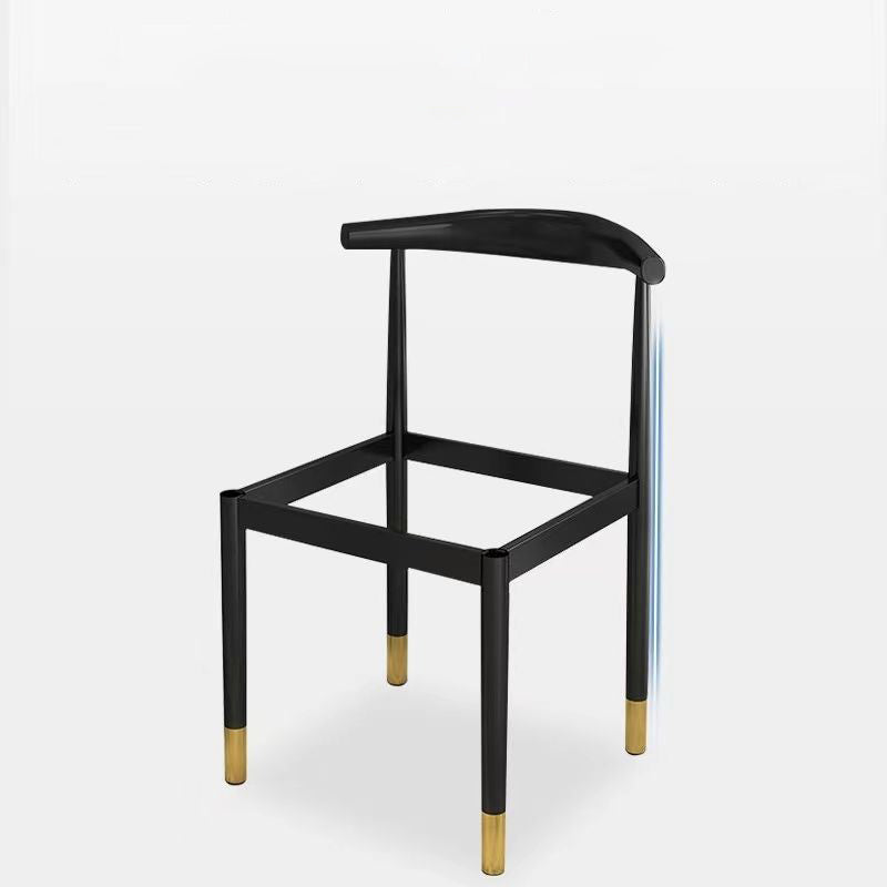 Chaise de salle à manger en métal chaise rembourrée contemporaine