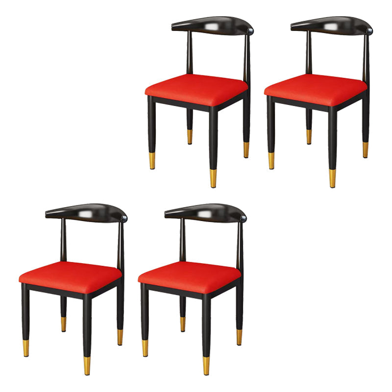 Chaise de salle à manger en métal chaise rembourrée contemporaine