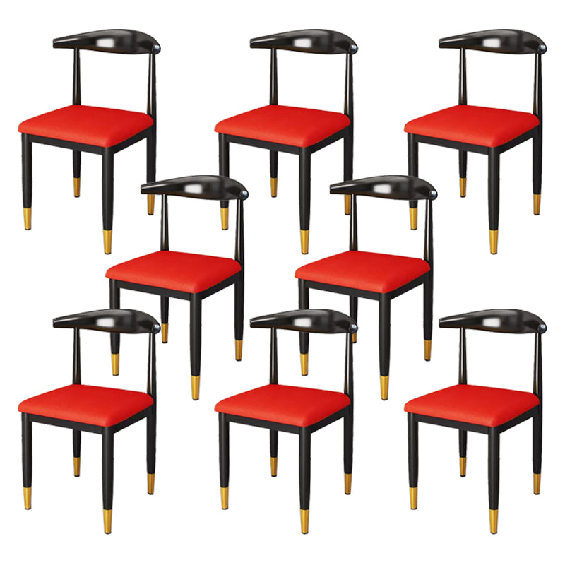 Chaise de salle à manger en métal chaise rembourrée contemporaine