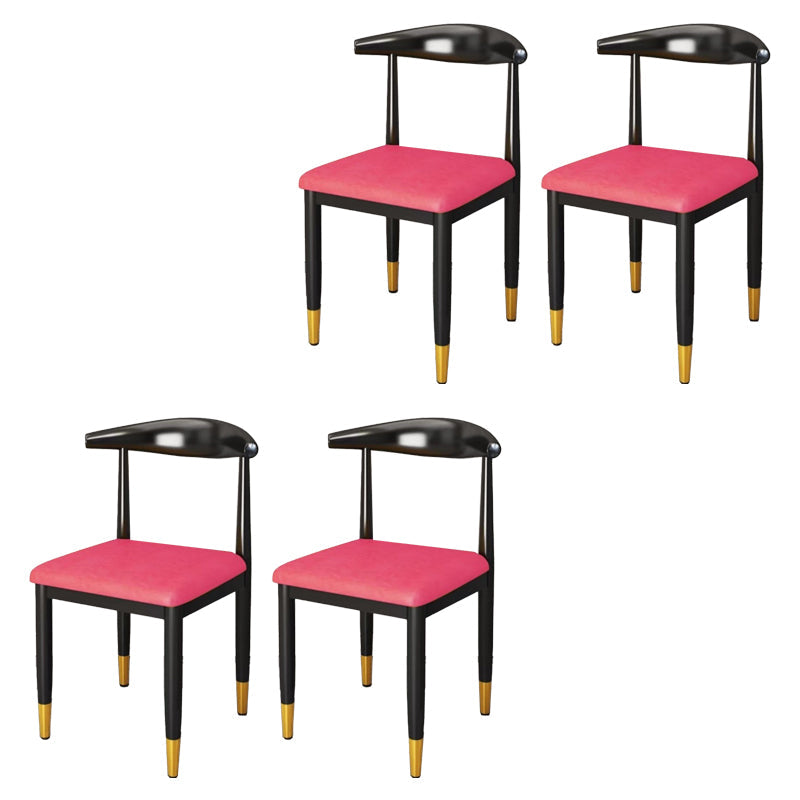 Chaise de salle à manger en métal chaise rembourrée contemporaine